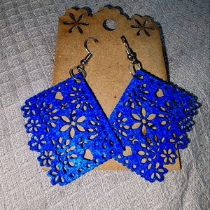 Royal blue banner earrings